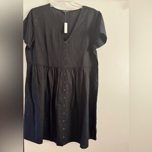 NWT Madewell black linen dress
